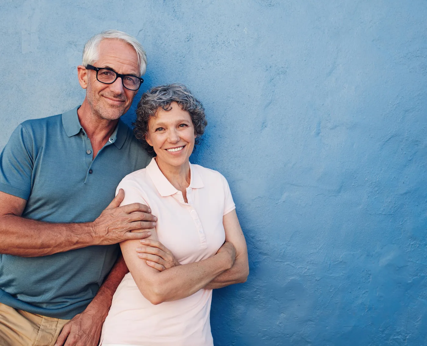 Smiling older couple